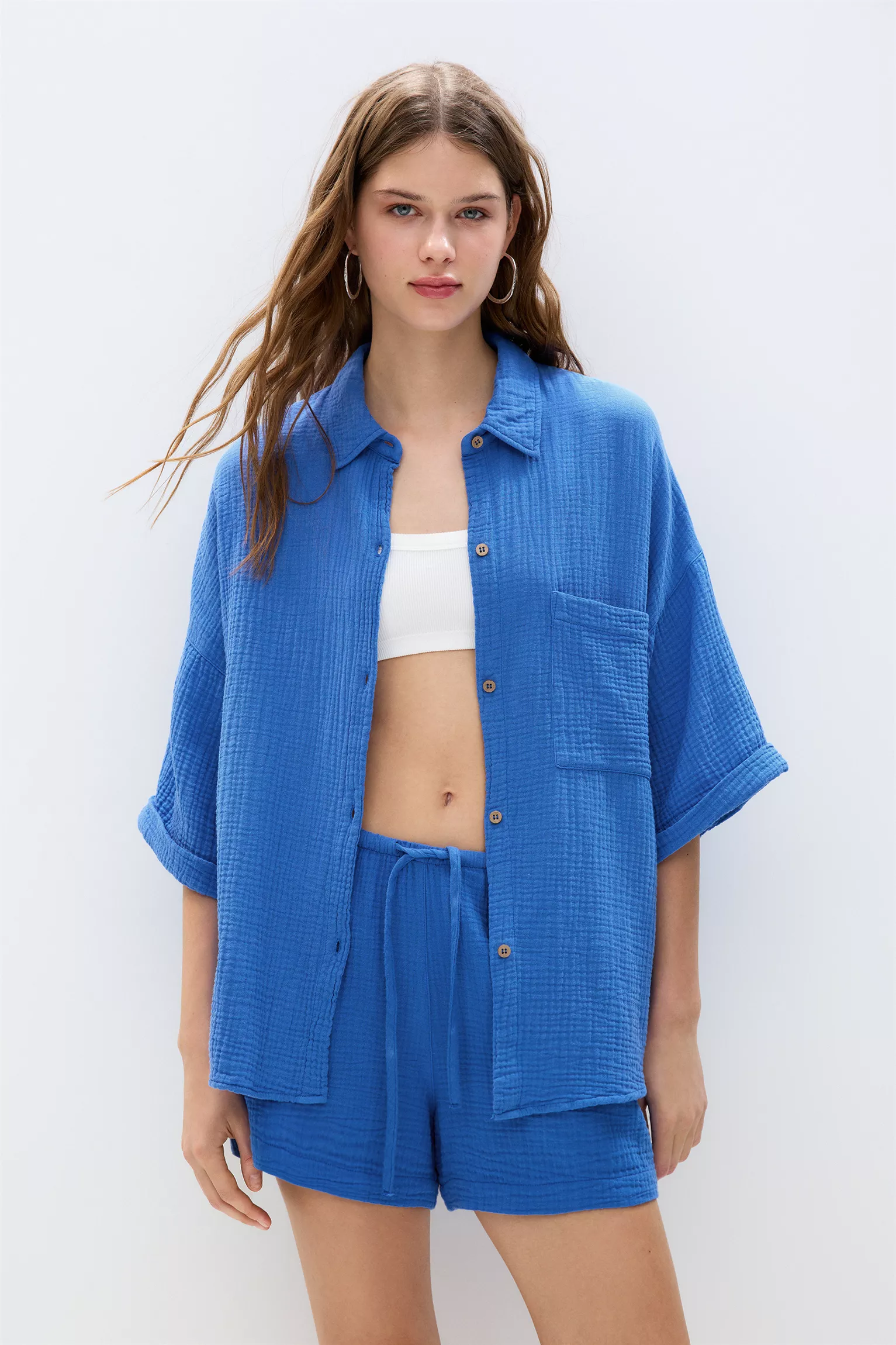 Textured short sleeve shirt
