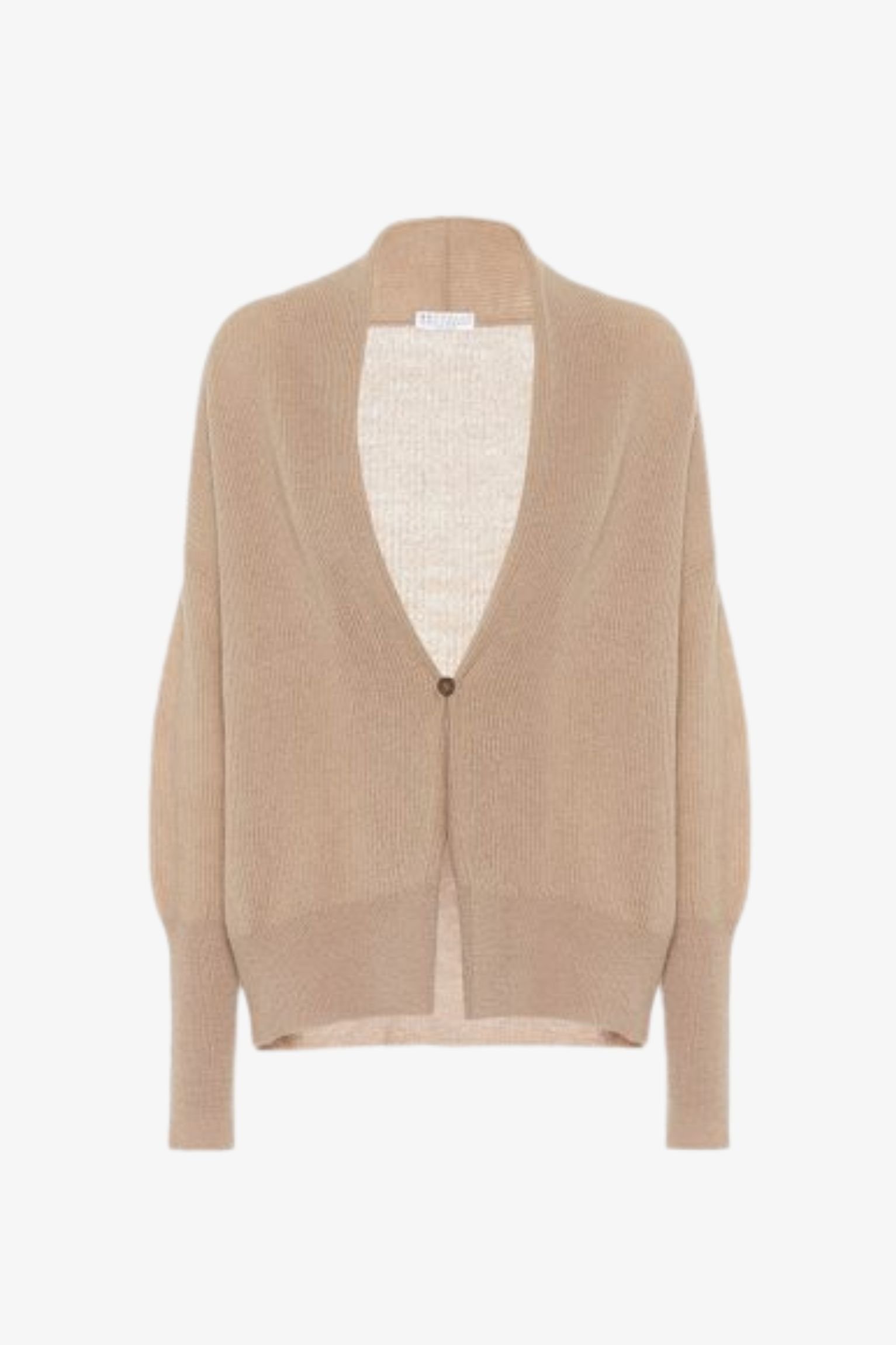 beige v neck knit cardigan