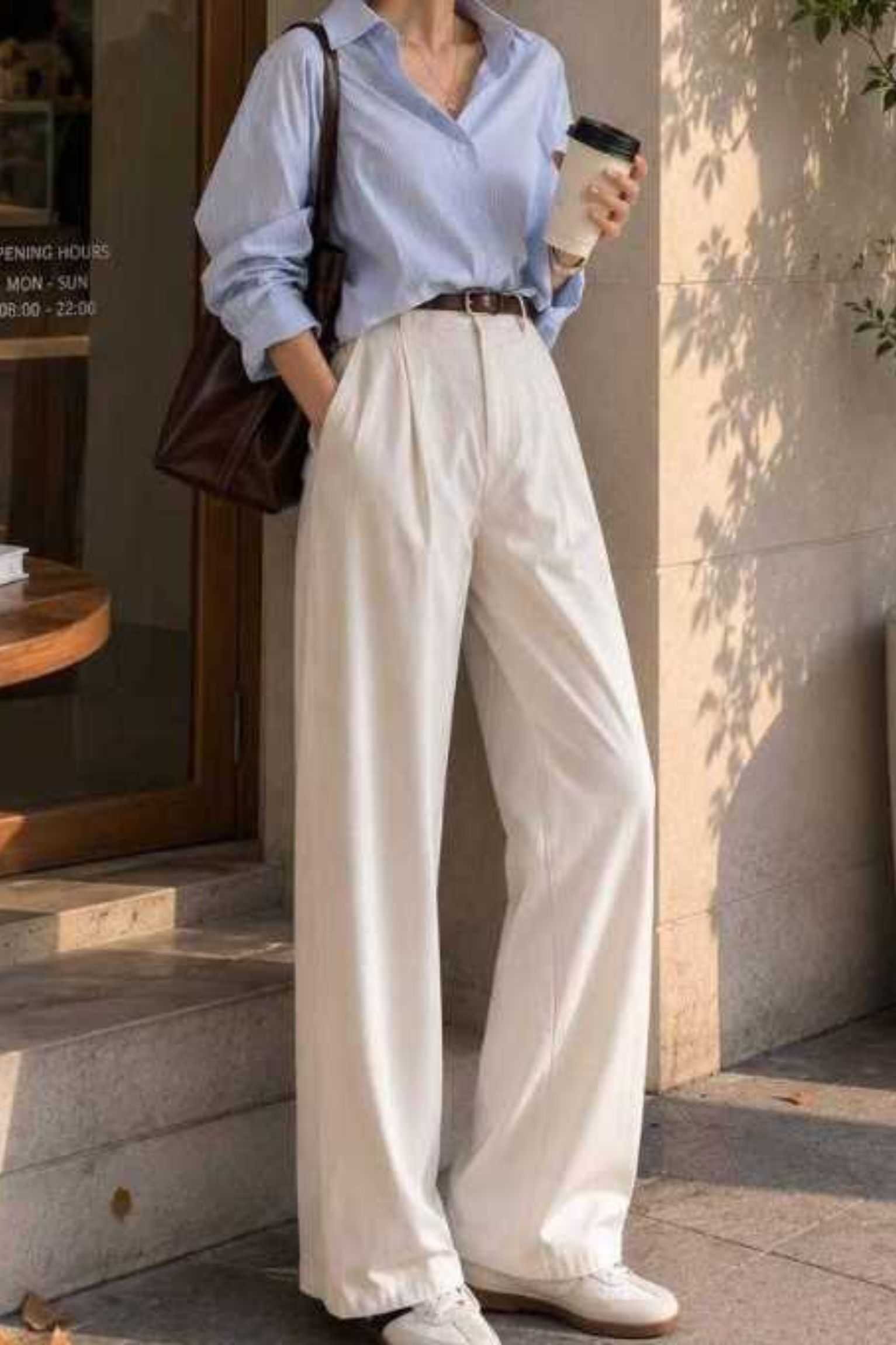 White Peplum Trouser Set