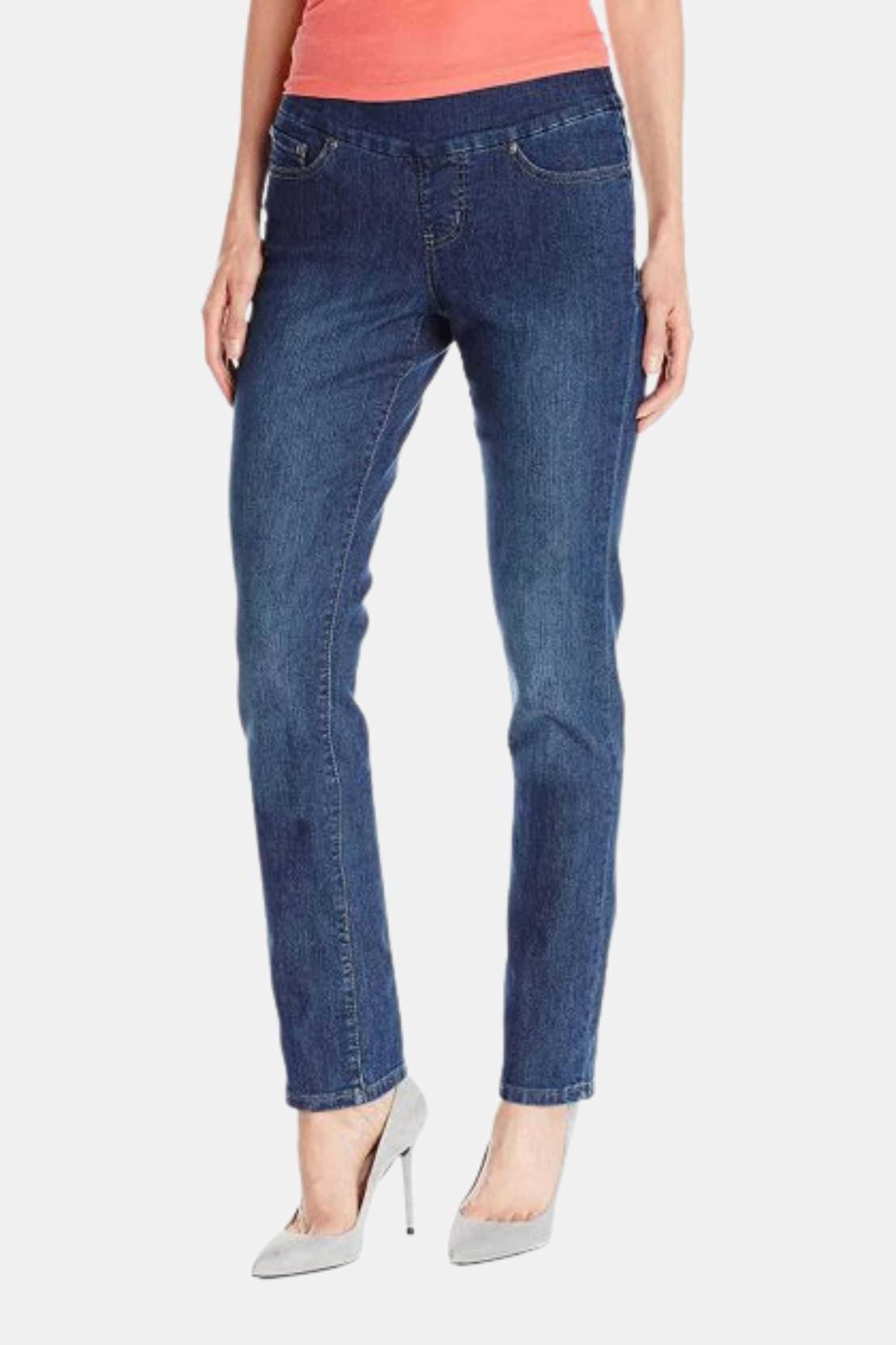 dark wash straight jeans