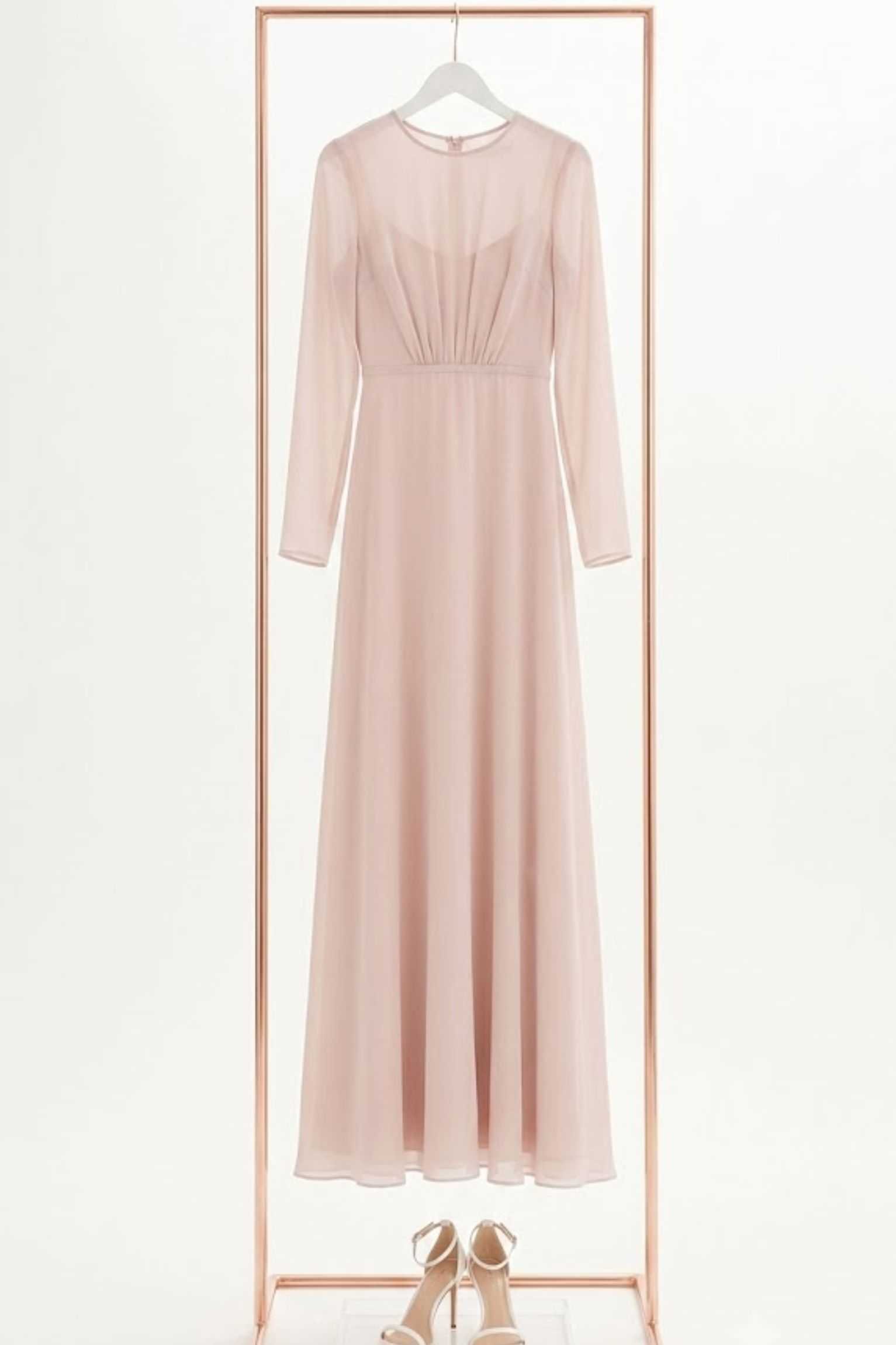 pale pink chiffon slip dress