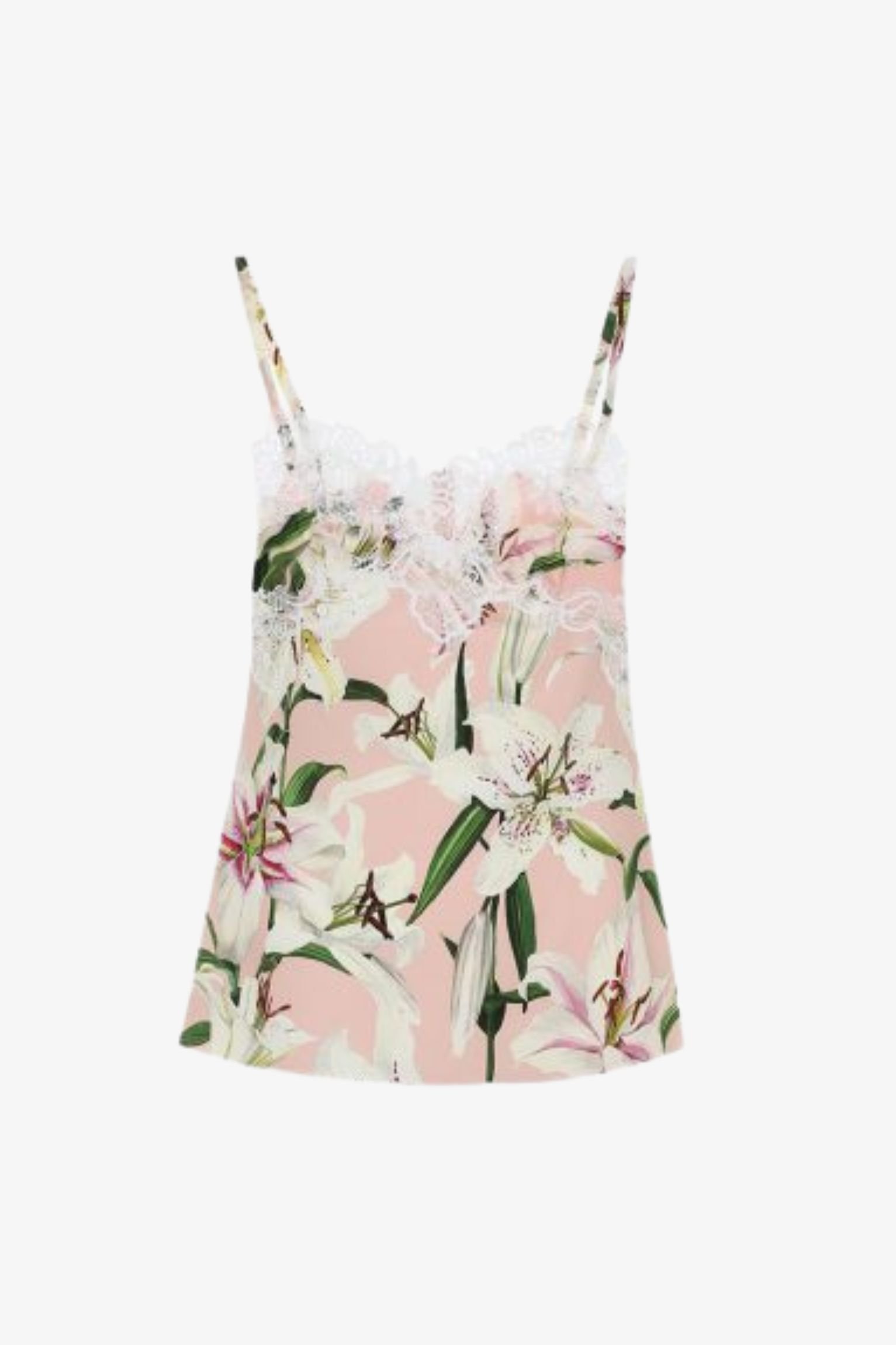 pink floral lace camisole