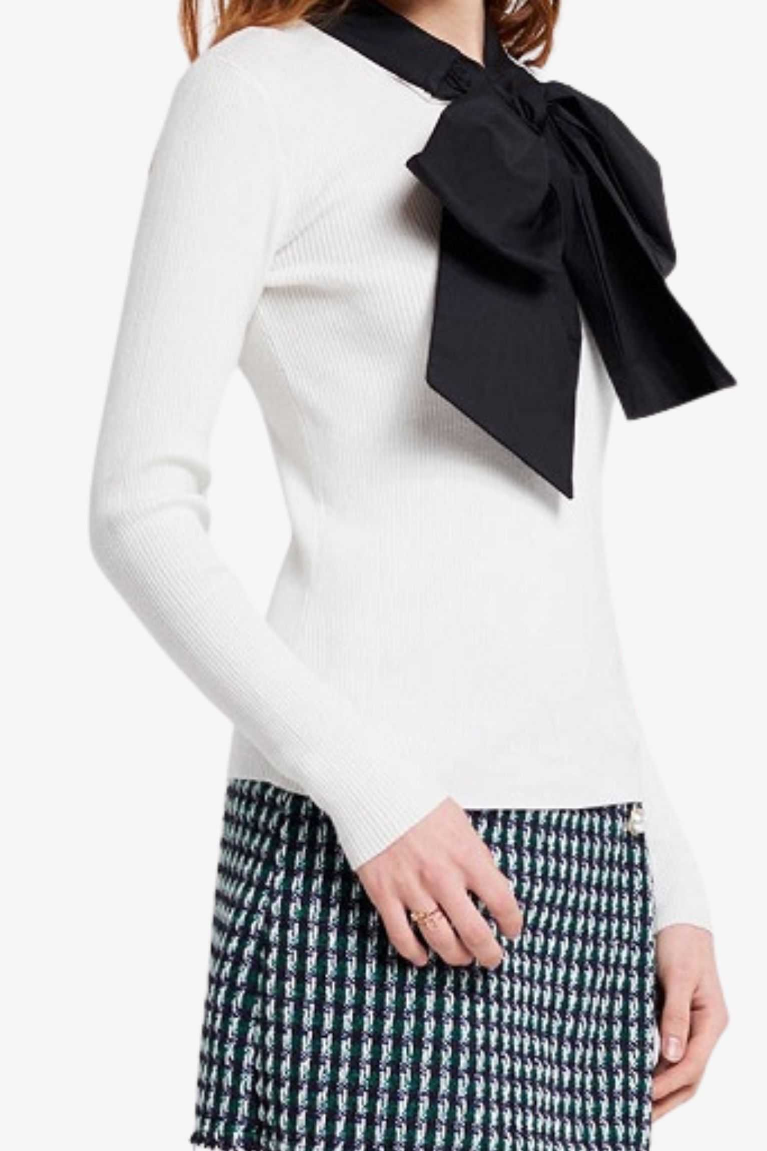 plaid tweed pattern mini skirt