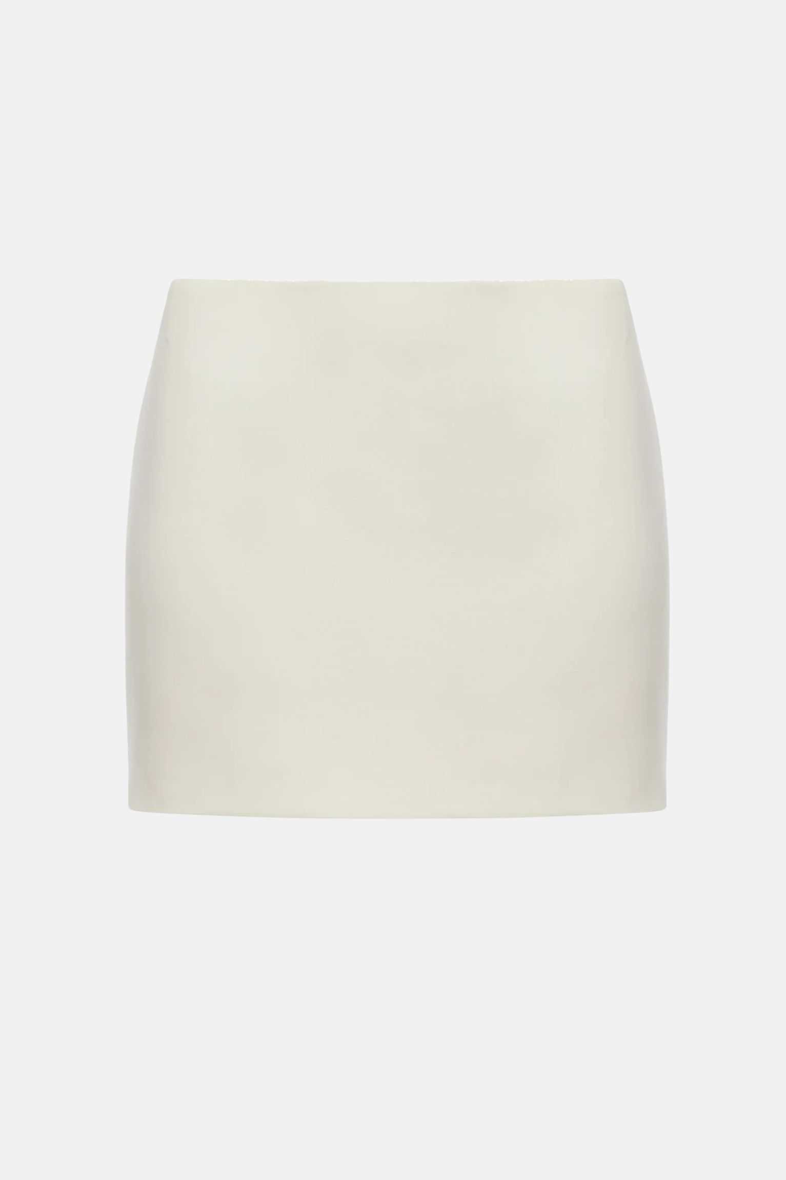 Sleek Low Waist Micro Skirt In Ivory