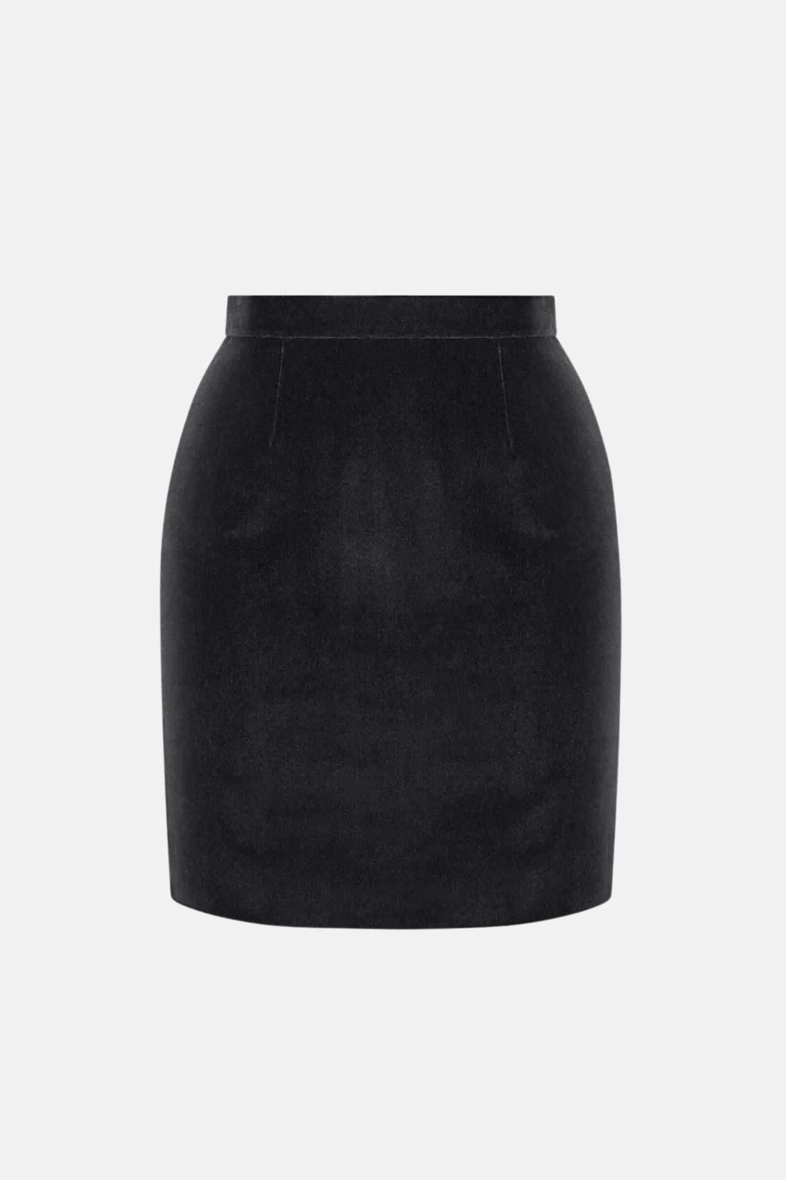 Tailored High Waisted Velvet Mini Skirt