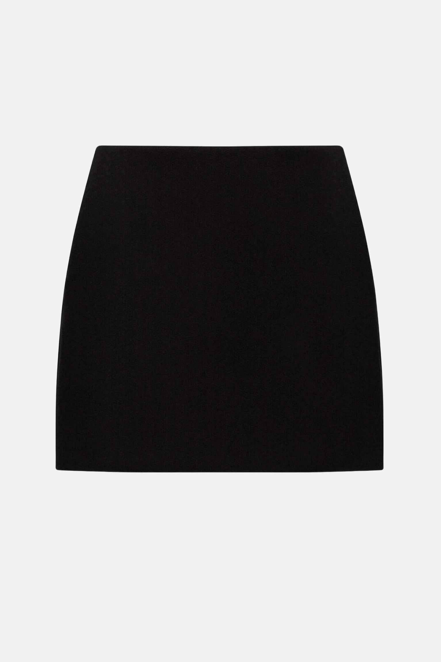 Tailored Low-Rise Black Mini Skirt